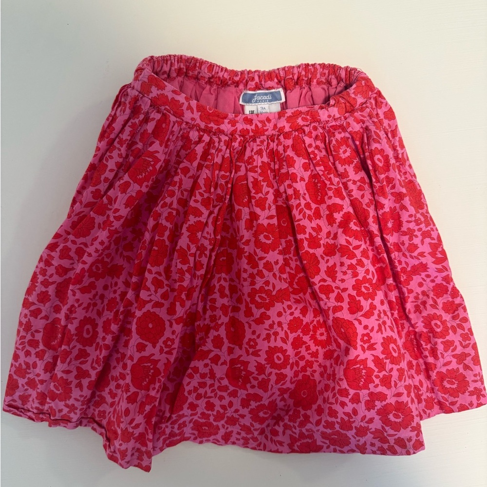 Jacadi Red Floral Kids Skirt